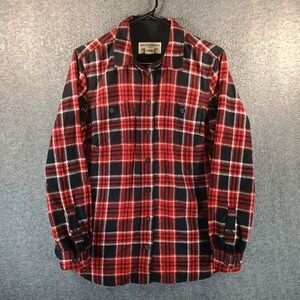 Duluth Trading X Pendleton Flannel Men M Red Black Wool Long Sleeve Lumberjack